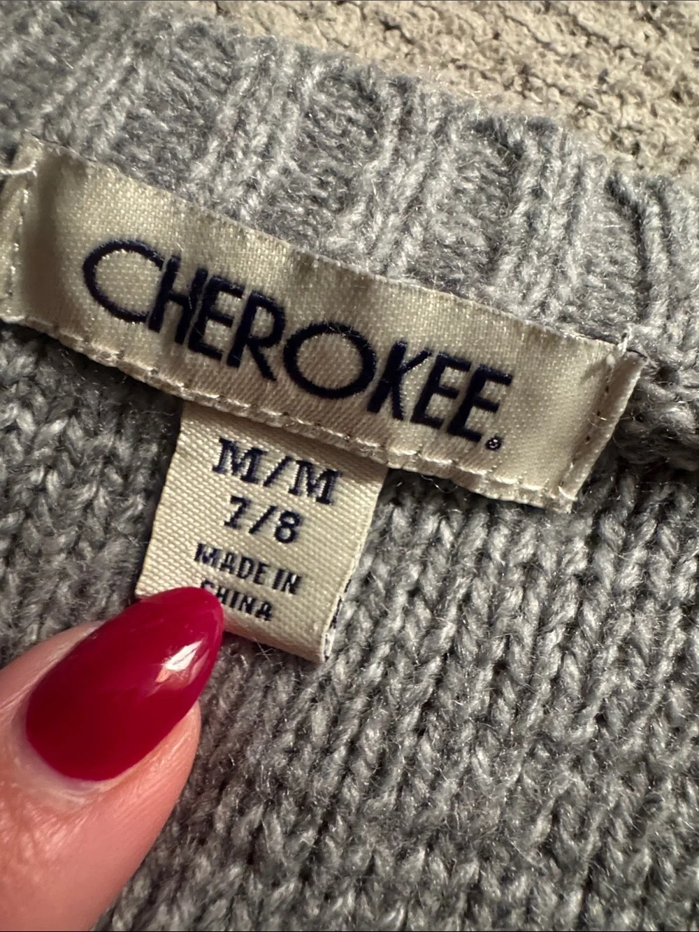 Cherokee Gray and Light Gray Open-Front Knit Sweater Shrug